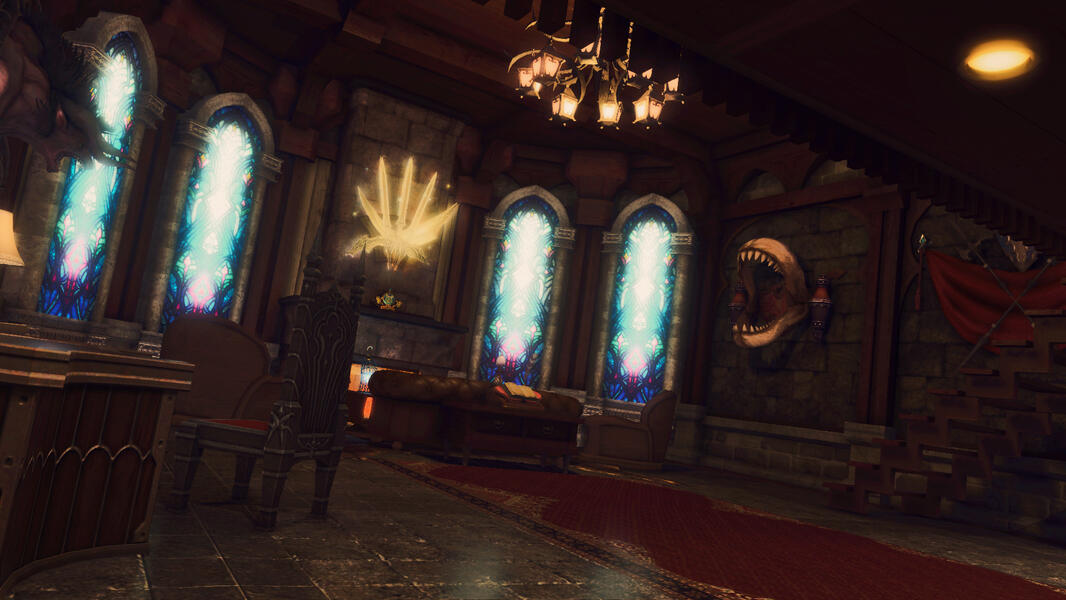 Weary Dragoon's Burrow In an olden castle, the tired dragoon turns a neglected bulkhead into a retreat from life.